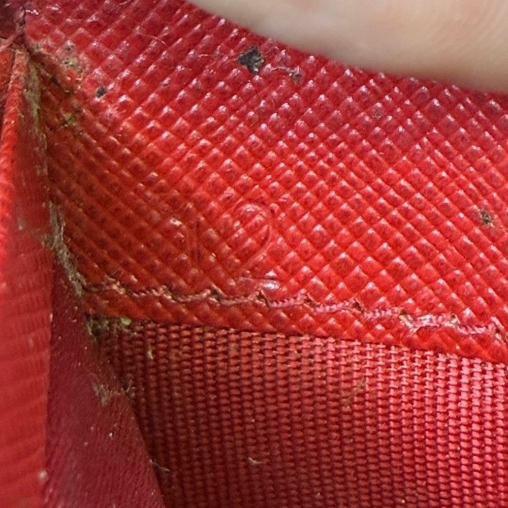 Prada Wallet Saffiano Bow Zip Around Womens OS Red Luxury Designer Leather READ - Picture 9 of 15